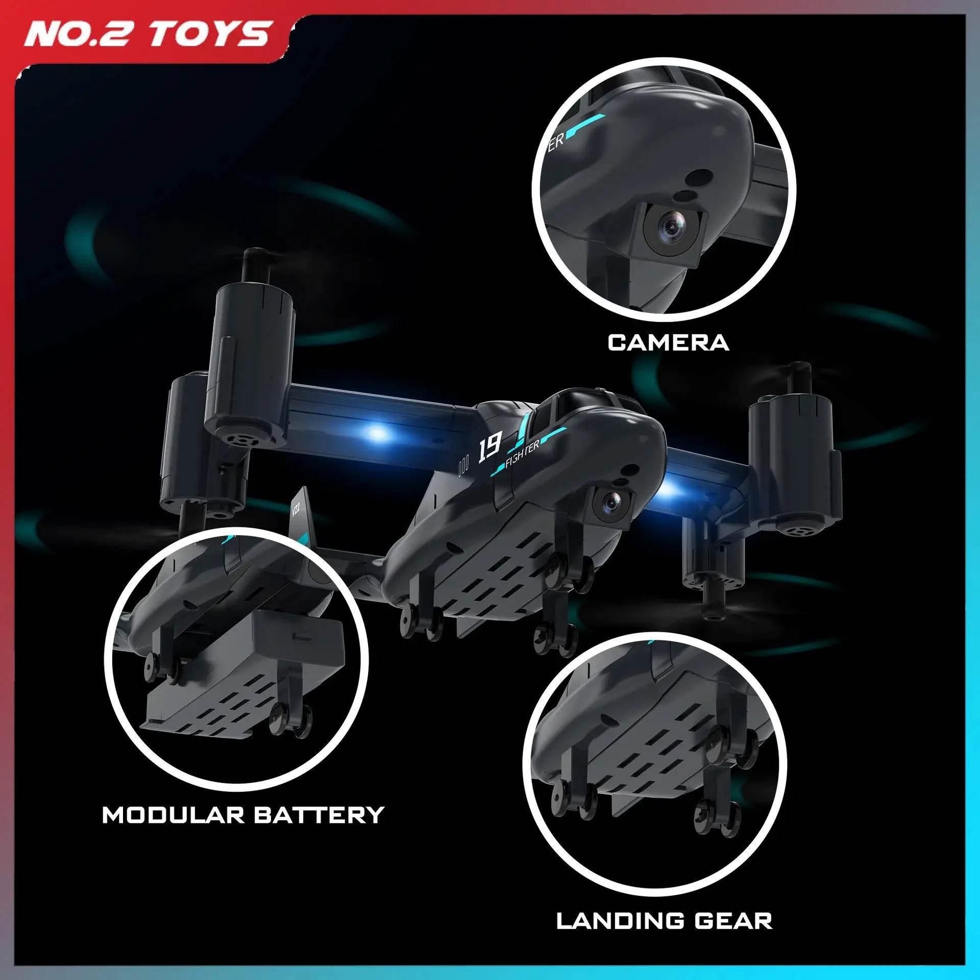 480P Remote Control Helicopter Drone Fighter Uav Land Air Mode Aircraft Brushless Motor Rc Aircraft for Children Kids Plane Toys - Empire P.E