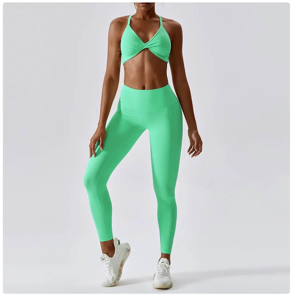 Yoga Set Women's Tracksuit Fitness Sports Set Workout Clothes For Women Gym Set Women Outfits Sports Bra Yoga Pants Yoga Suit - Empire P.E