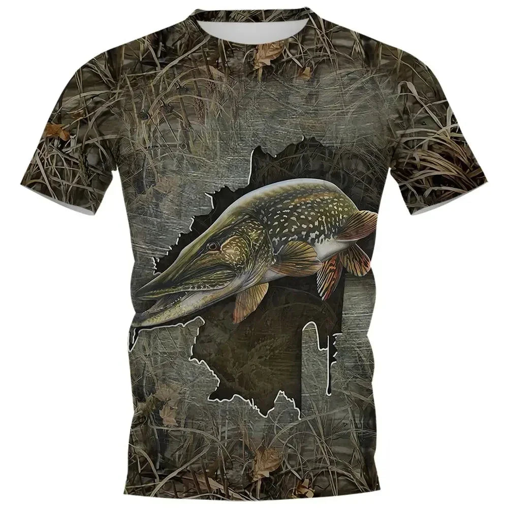 Fish Graphic Oversize Short Sleeve T-shirts - Empire P.E