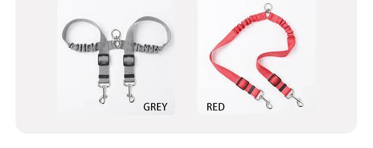 Pet Three-head Leash, Can Walk Two Pets At The Same Time, Nylon Retractable Leash Outdoor Car Dog Cat Leash - Empire P.E
