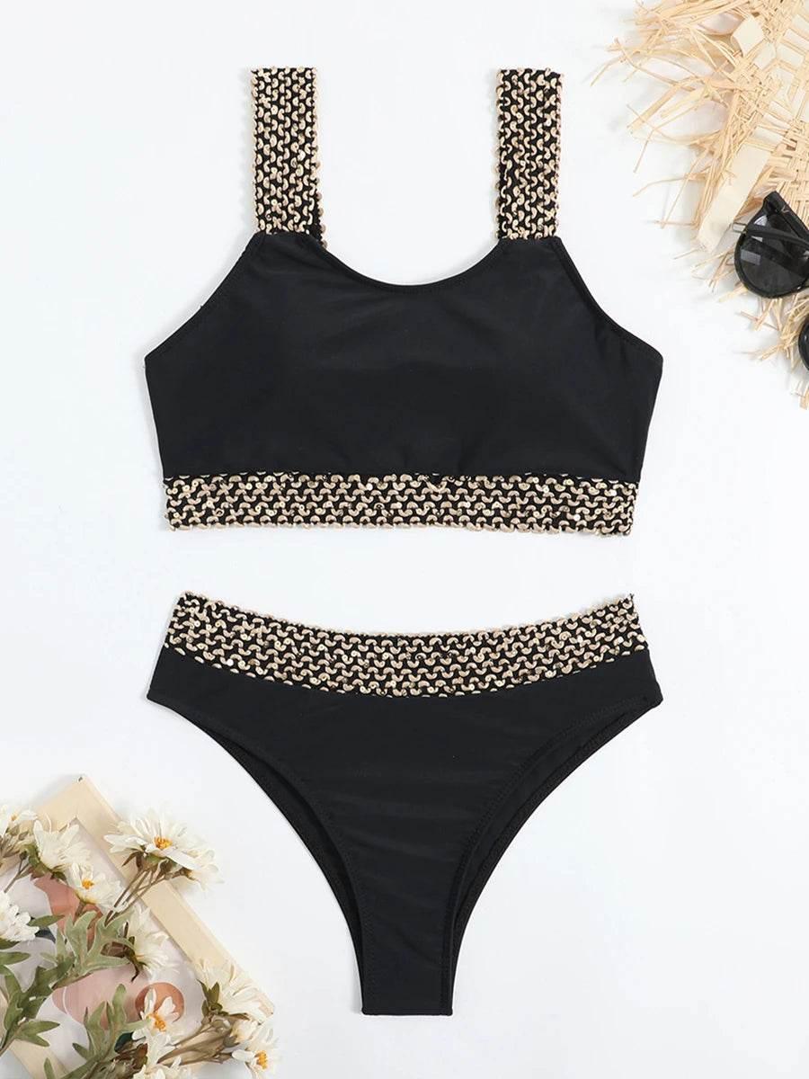 Sexy High Waist Bikini Women High Cut Female Padded Bathing Suit Two Piece - Empire P.E