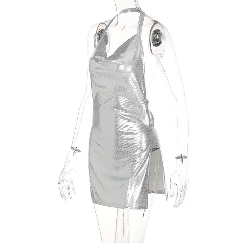 Elegant Short Dress with Hanging Neck Backless - Empire P.E