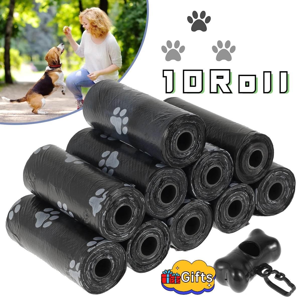 10/30/50Roll Dog Poop Bags Disposable Pet Waste Bags Dog Waste Bags Design Pet Poop Clean Pick Up Bone Bag Dispenser Tools - Empire P.E