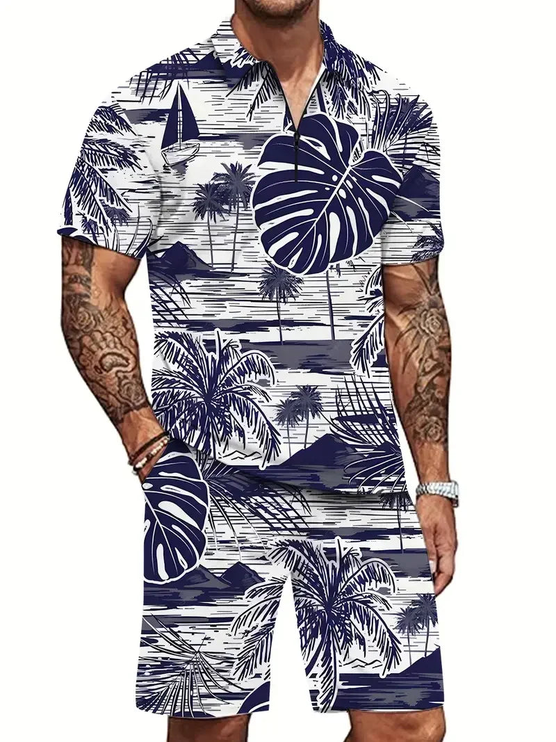 Zipper POLO Shirt Shorts Set - Empire P.E