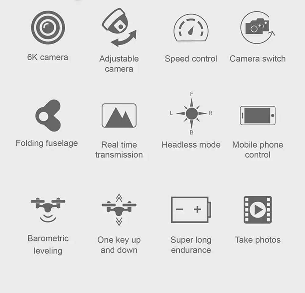 E99 Quadcopter Folding Drone Remote Control Handle Four Axis Aircraft HD Photography UAV Altitude Fixation - Empire P.E