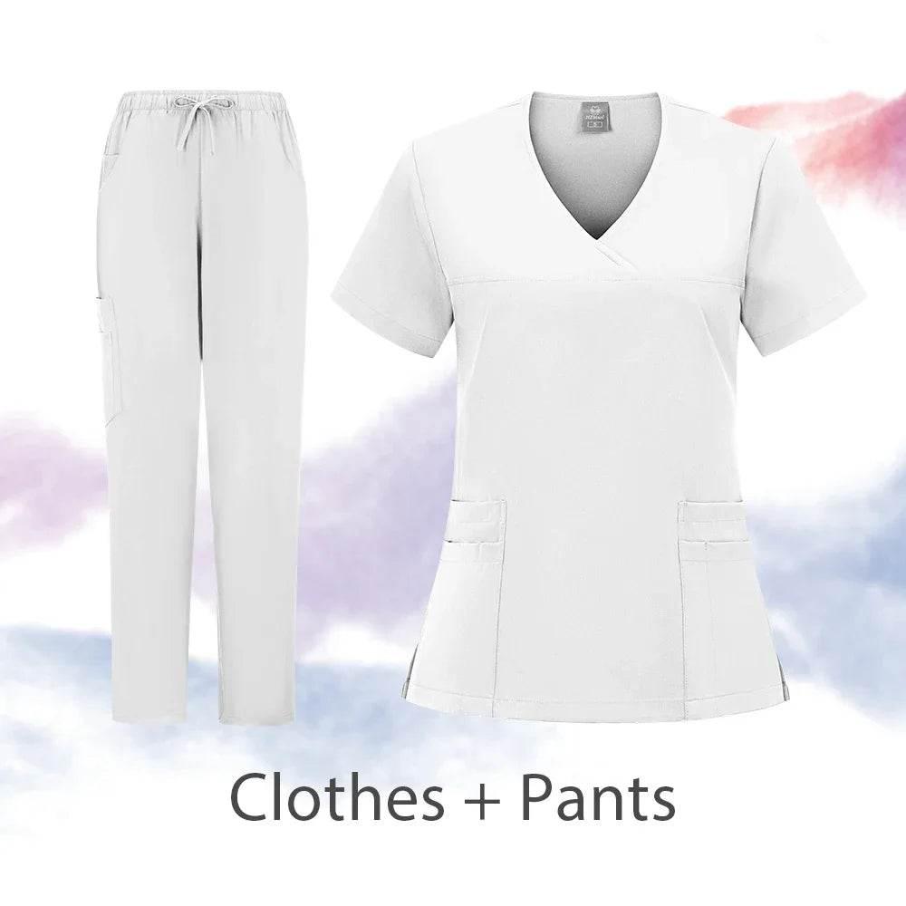 Scrubs Uniforms Sets Nurse Grey Scrubs Uniform Top for Men Hospital Medical Scrubs Unisex Clinic Nursing Surgical Uniforms Woman - Empire P.E