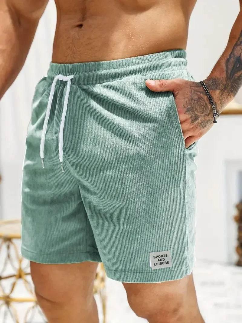 Men's new solid colour lace-up sweatpants shorts - Empire P.E
