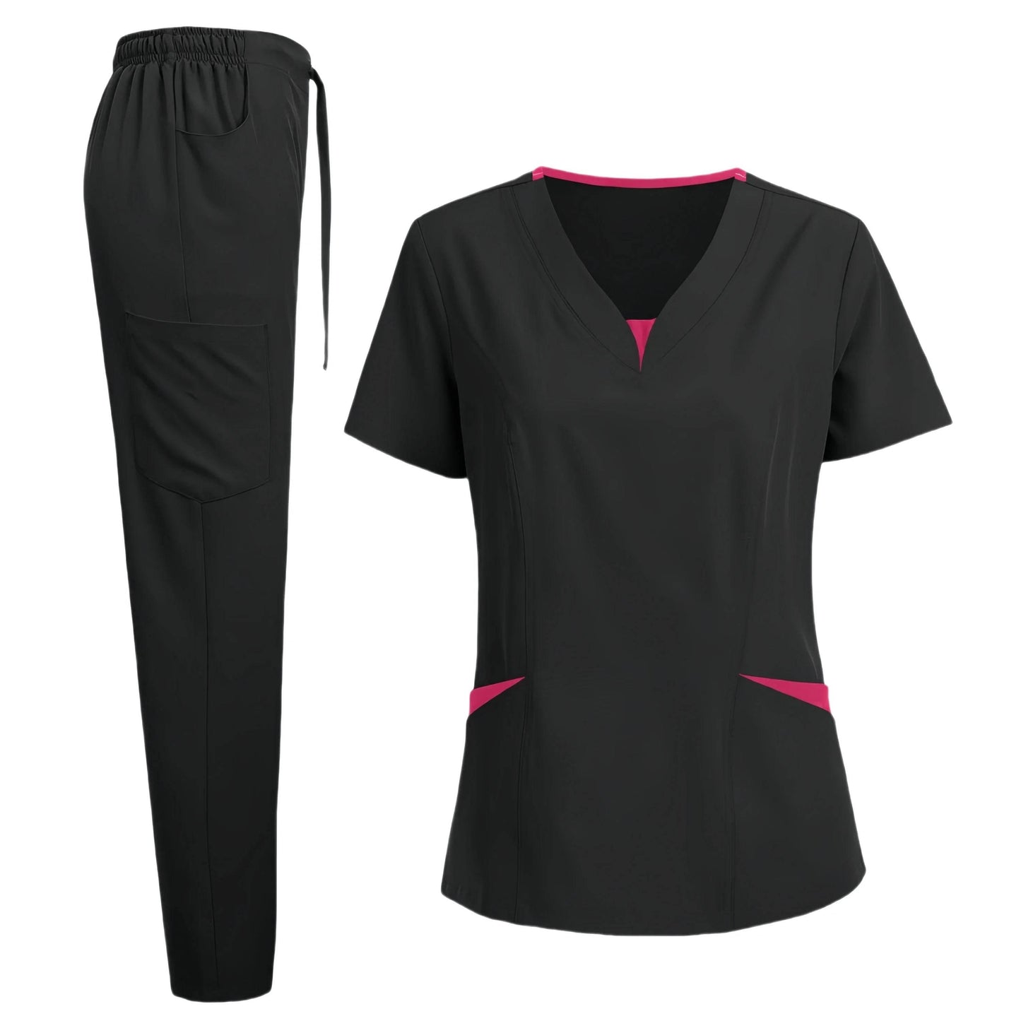 Scrub Set for Women Nurse V Neck Plus Size Scrubs Tops and Pants - Empire P.E