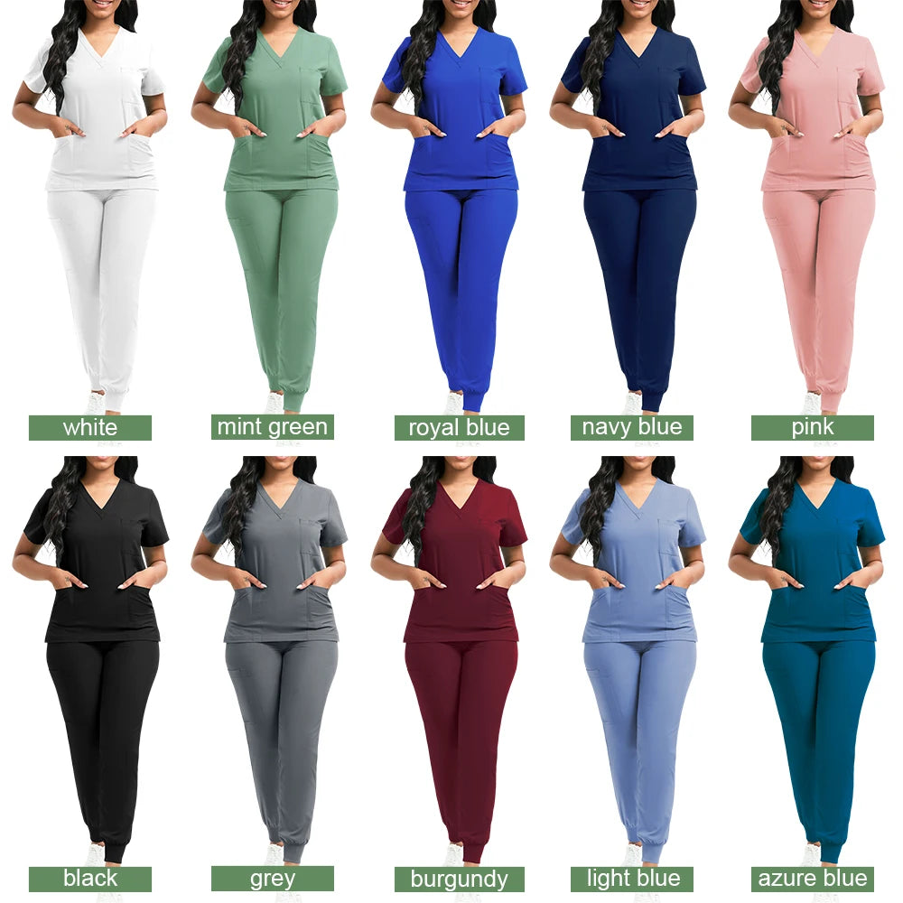 Women's Nursing Scrub Top Pants Medical Suit - Empire P.E