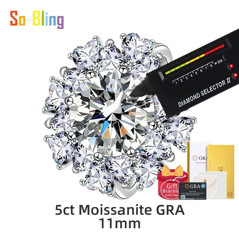 5ct Moissanite Rings 925 Sterling Silver Ring - Empire P.E