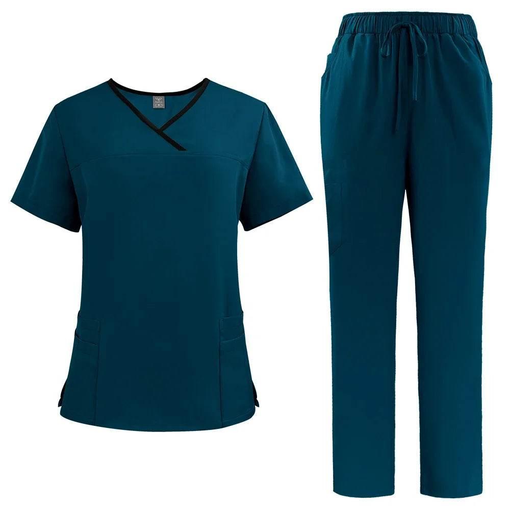 Solid Color Breathable Nursing Scrubs Women Uniforms - Empire P.E