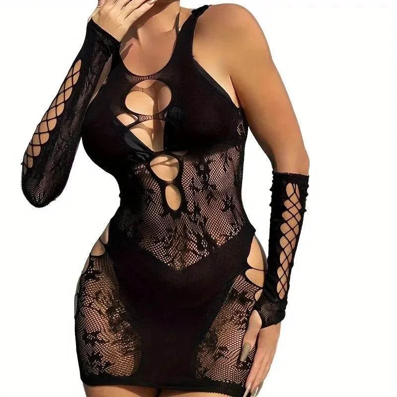 Women Fishnet Bodystocking Footless Lace Bodysuit - Empire P.E
