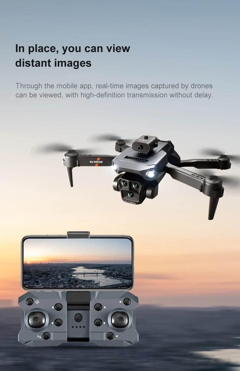New light Flow professional UAV K6 MAX 4K HD three camera - Empire P.E