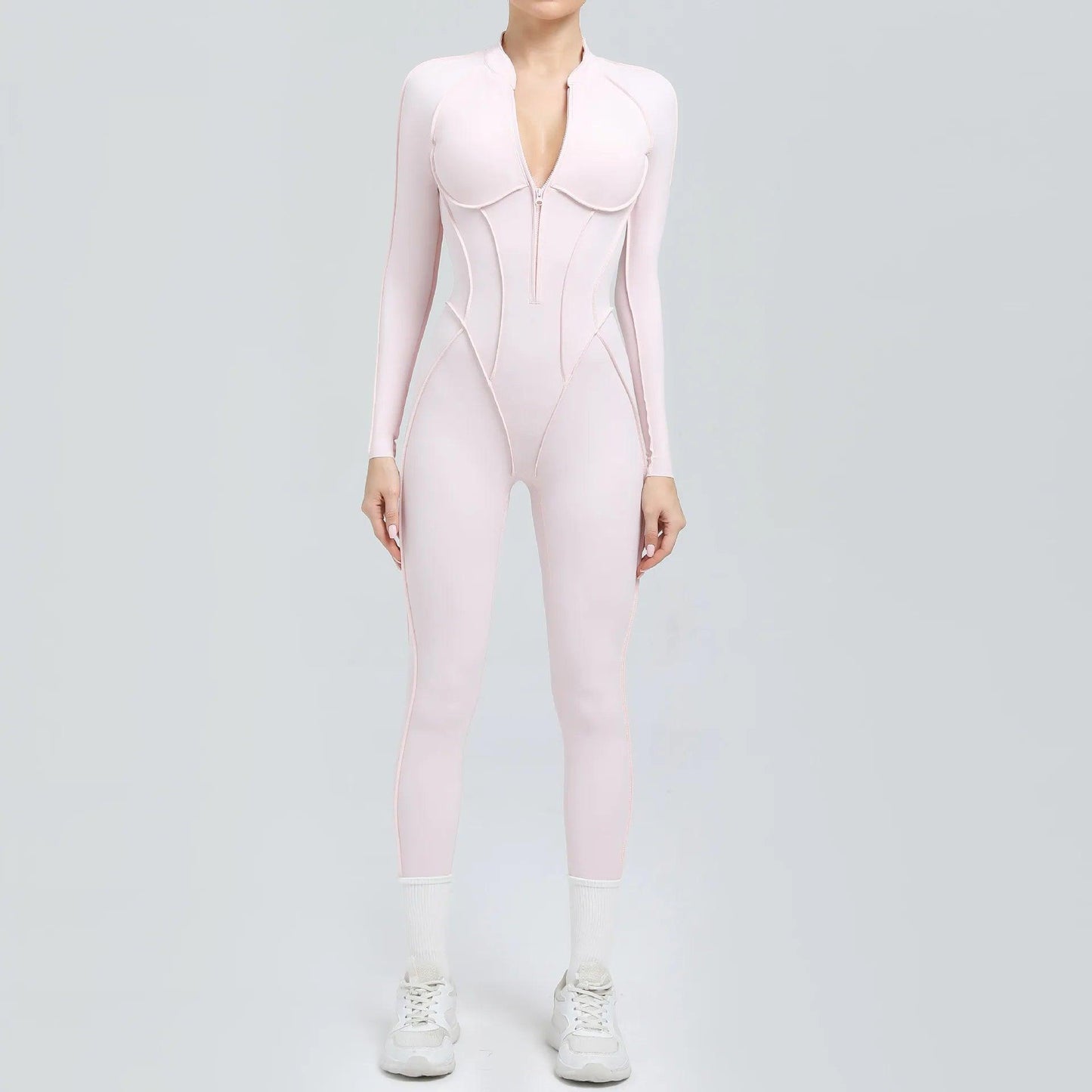 Pad Yoga Jumpsuit Short Sleeve Zipper Sports Wear Gym Fitness - Empire P.E