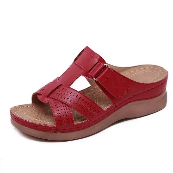 2022 Summer Women Wedge Sandals Premium Orthopedic Open Toe Sandals Vintage Anti-Slip Pu Leather Casual Female Platform Shoes - Empire P.E