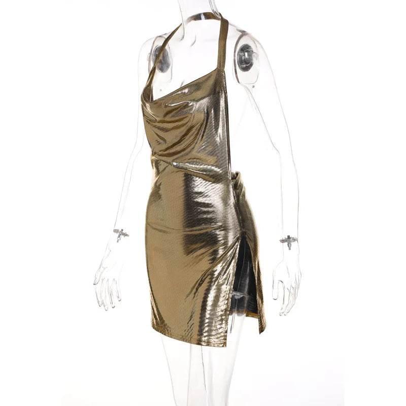 Elegant Short Dress with Hanging Neck Backless - Empire P.E