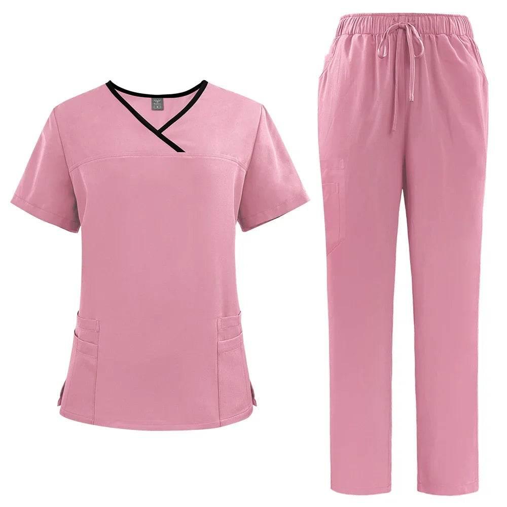 Solid Color Breathable Nursing Scrubs Women Uniforms - Empire P.E