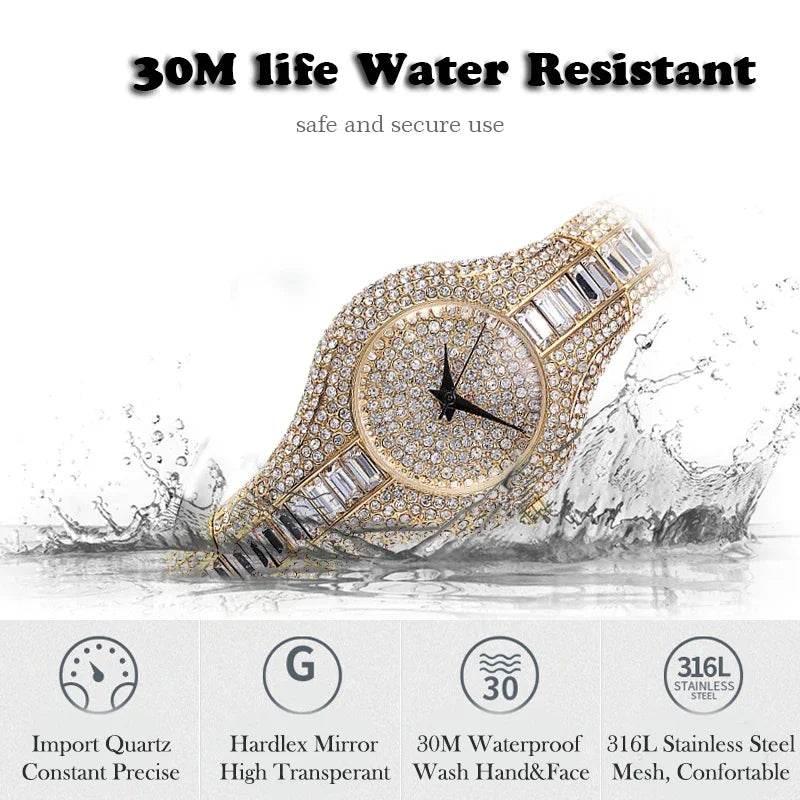 Luxury Iced Watches Women Brand Rainbow DIamond - Empire P.E