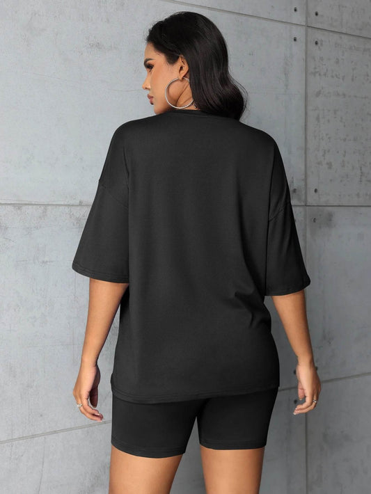 Plus size sets for women Summer 2 pieces Blessed printed offers and liquidation everything cheap elegant women's sets Short sets - Empire P.E