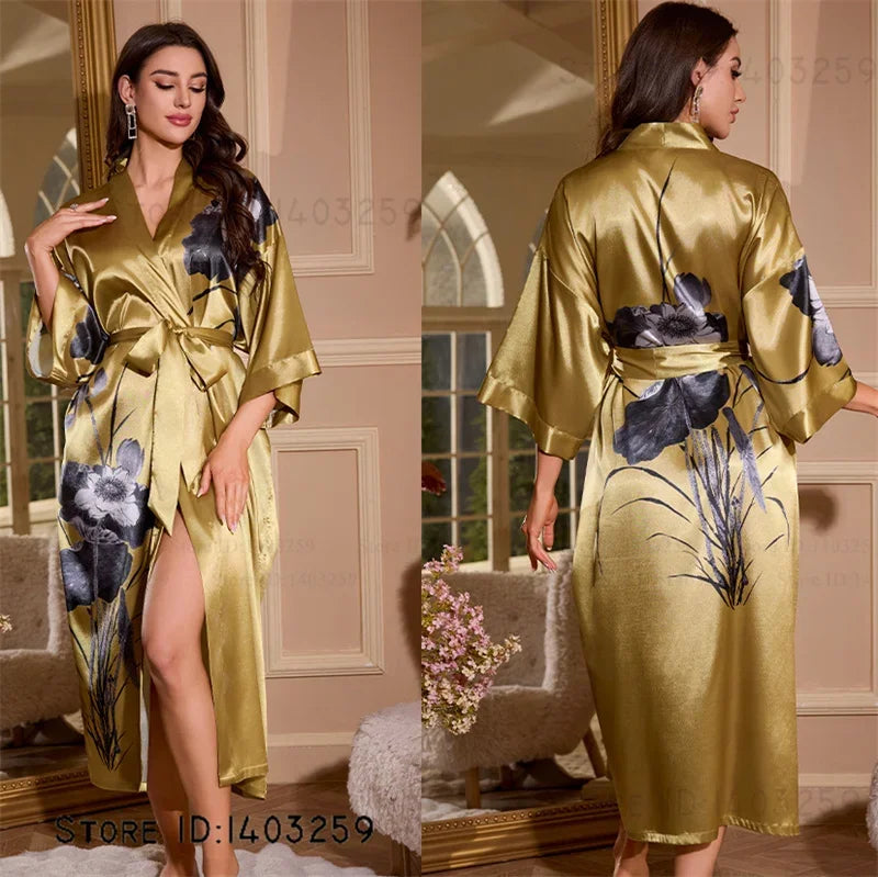 Female Long Robe Loungewear Elegant - Empire P.E