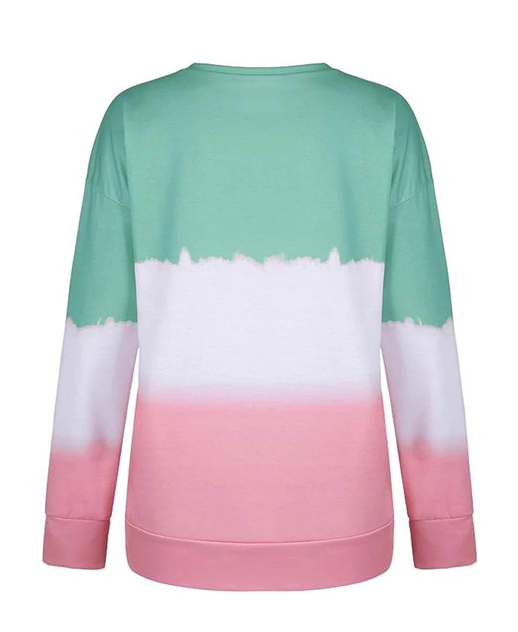 Plus Size Sweatshirt for Women Trendy Long Sleeve Oversized Lightweight Tops Tie-Dye Printed Gradient Pullover Blouse - Empire P.E
