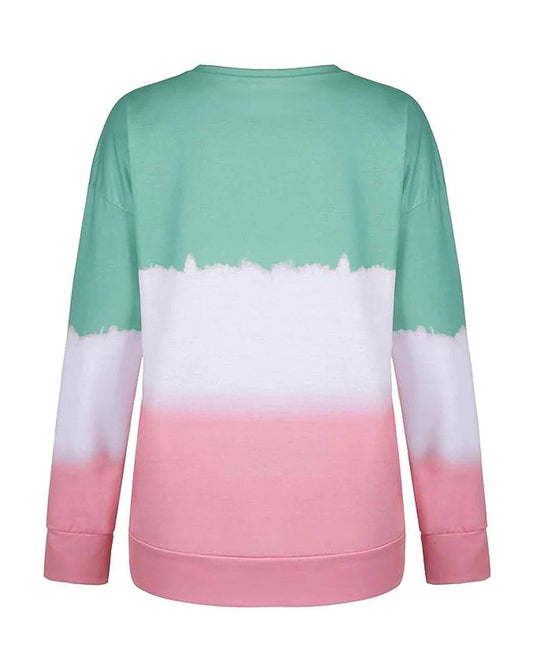 Plus Size Sweatshirt for Women Trendy Long Sleeve Oversized Lightweight Tops Tie-Dye Printed Gradient Pullover Blouse - Empire P.E