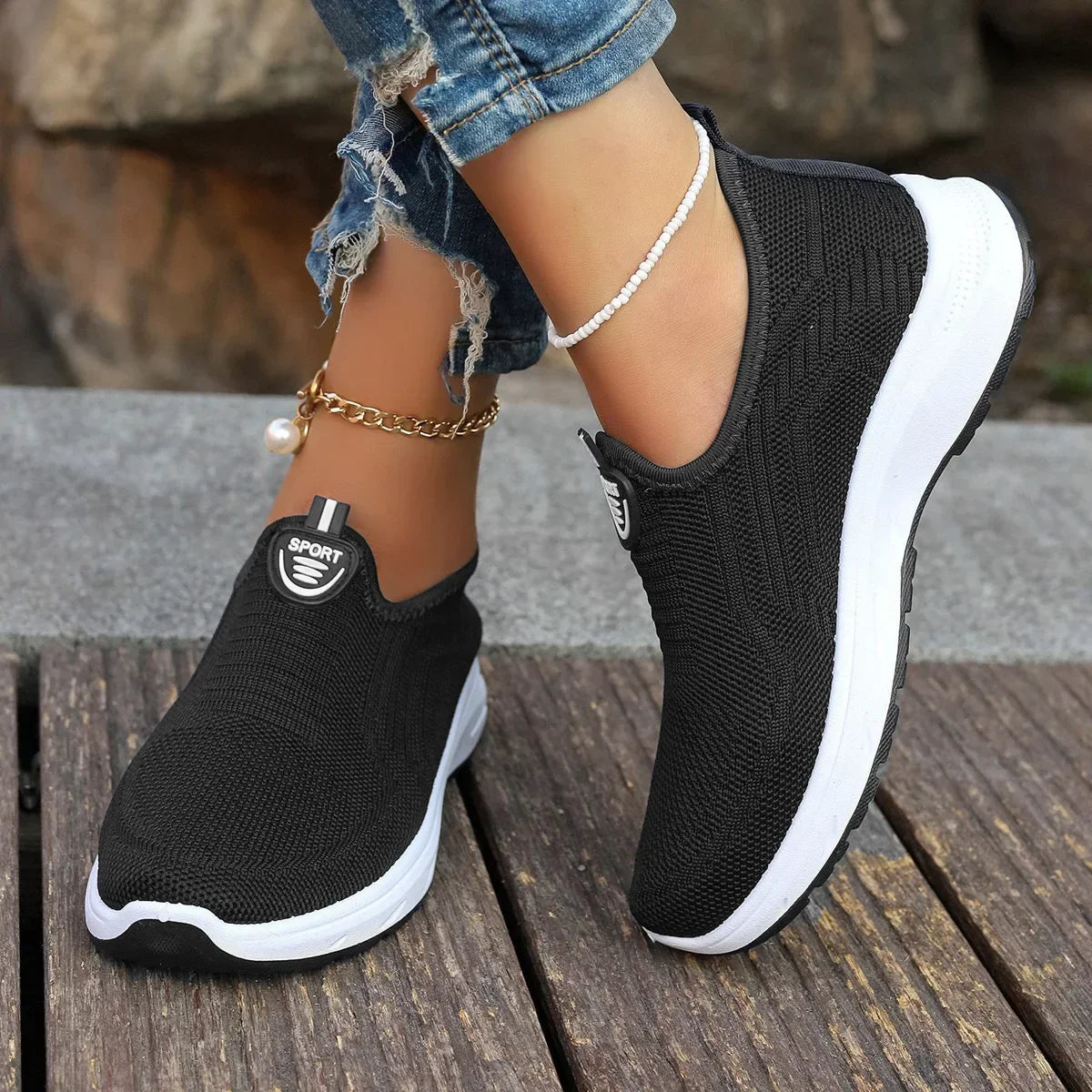 2025 New Spring /Autumn Knitted Breathable Casual Sports Shoes - Empire P.E