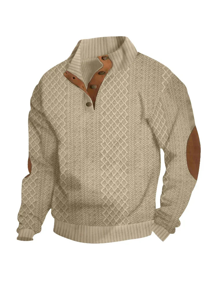 2024 cross-border long-sleeved Jacquard knitted button-down sweater - Empire P.E