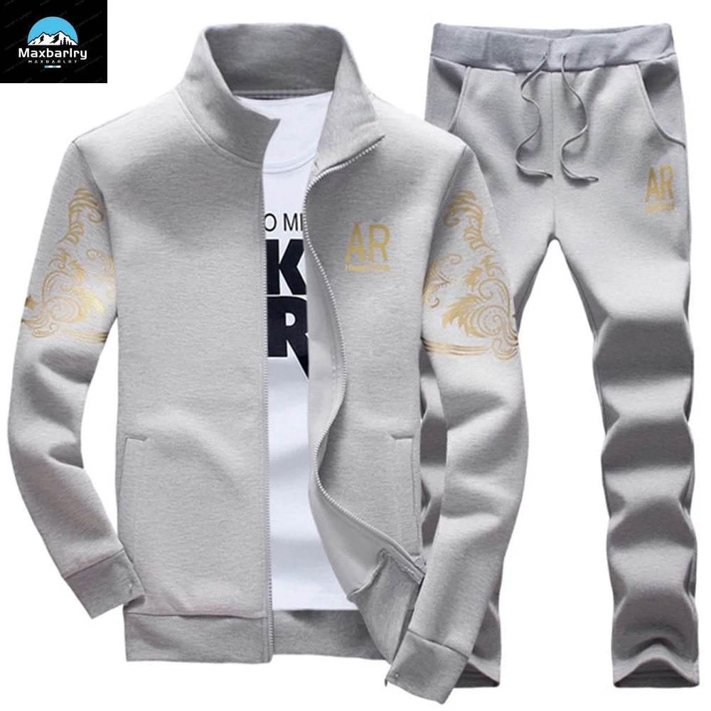 2024 New Men's Tracksuit Fleece Jacket and Sweatpants 2 Piece Set - Empire P.E