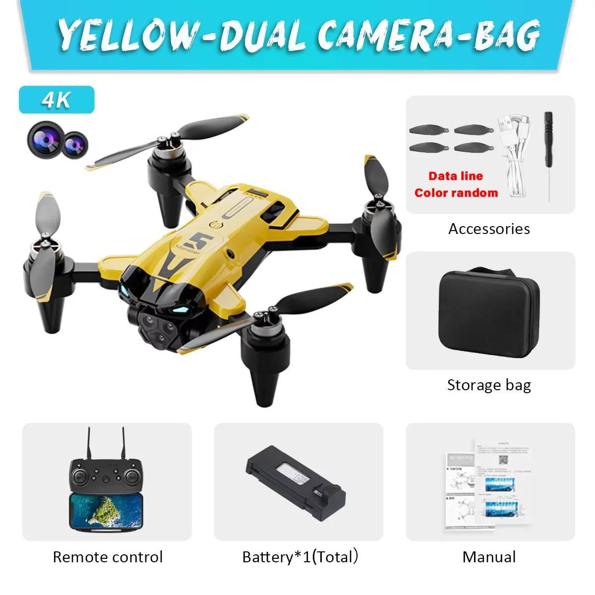 2024 New M5 Drone 8K Professional Triple Camera Brushless Motor Optical Flow Positioning Foldable Quadcopter RC Dron Toys Gifts - Empire P.E