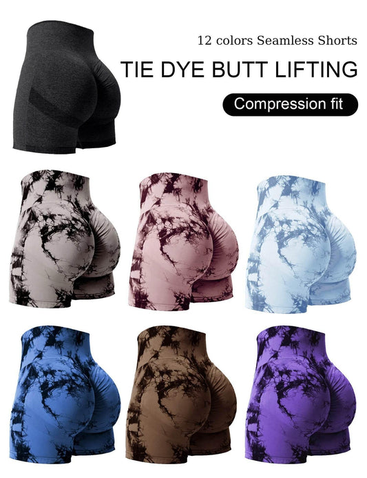 High Waist Tie Dye Butt Lifting Summer Shorts - Empire P.E