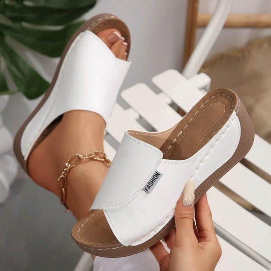 Women Wedge Slippers Summer 2025 New Fashion Slippers Open Toe Breathable Sandals Comfortable Buckle Woman Shoes Slides Women - Empire P.E