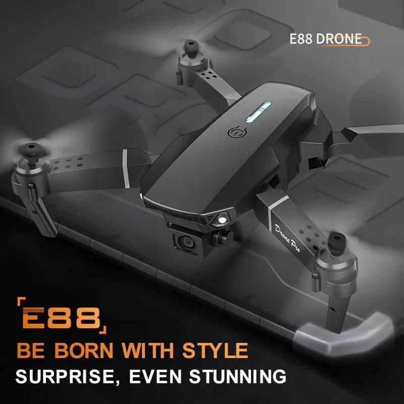 E88 Drone with Dual 4K HD Cameras, Wi-Fi, USB Charging, 1181.1inch Max Altitude, 3m/s Speed, One-Click Return, No GPS,4k drone - Empire P.E