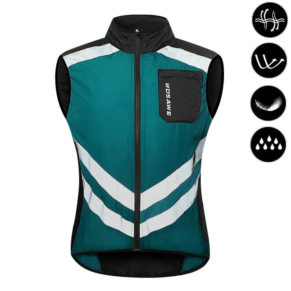 WOSAWE Cycling Vests Reflective Safety Vest Bicycle Sportswear Outdoor Running Breathable Jersey For Men Women Bike Wind Coat - Empire P.E