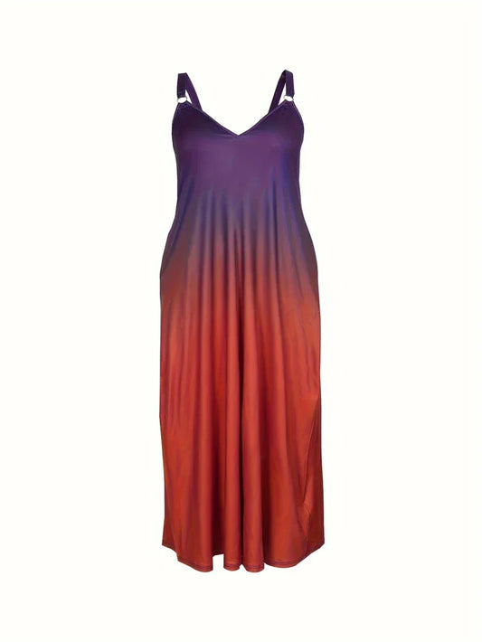 Plus Size 2025 Women's Casual Spaghetti Straps Sundress - Empire P.E
