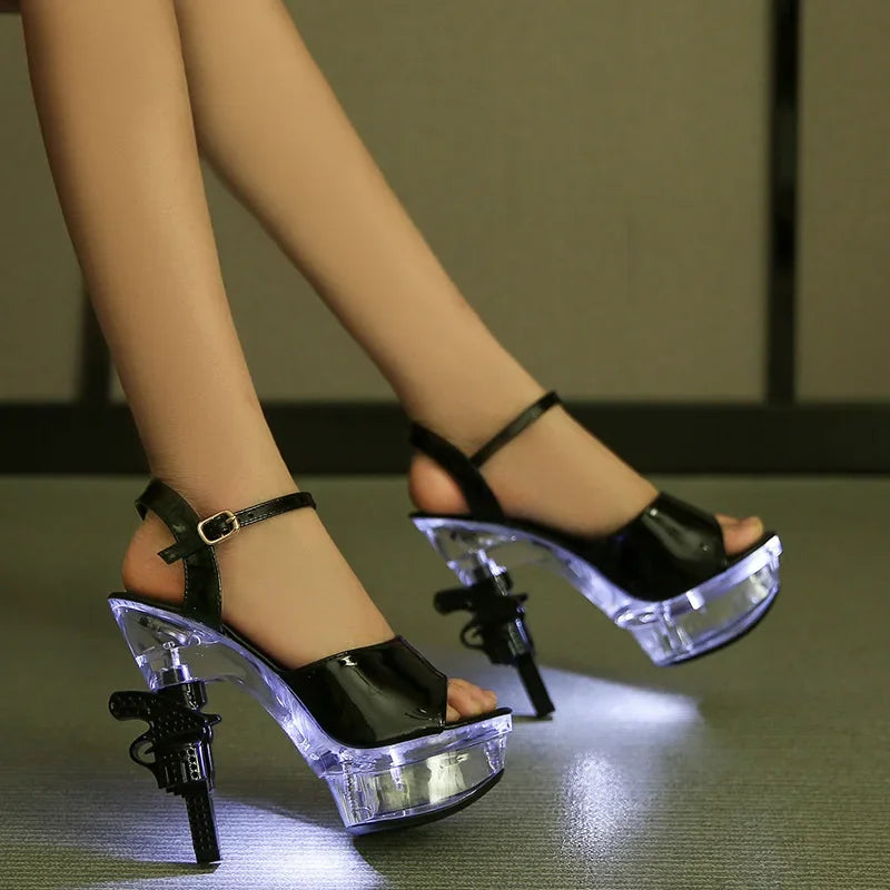 Women's Led lighting 34-43 Crystal High Heels