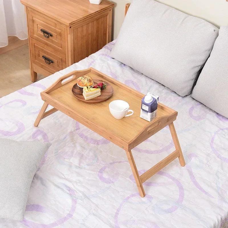 Bamboo Bed Tray Table with Folding Legs Handle - Empire P.E
