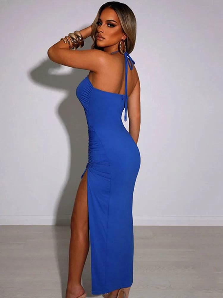 Sleeveless Sexy Female Midi Backless Dresses Slim Night Club Party Women's Dress Bodycon Vestidos Elegantes Para Mujer - Empire P.E