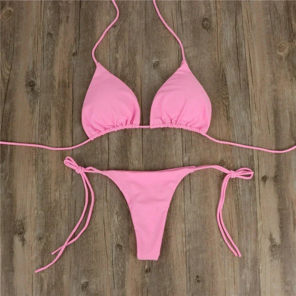 Sexy Women Quick Dry Thong Bikini Swimsuit - Empire P.E