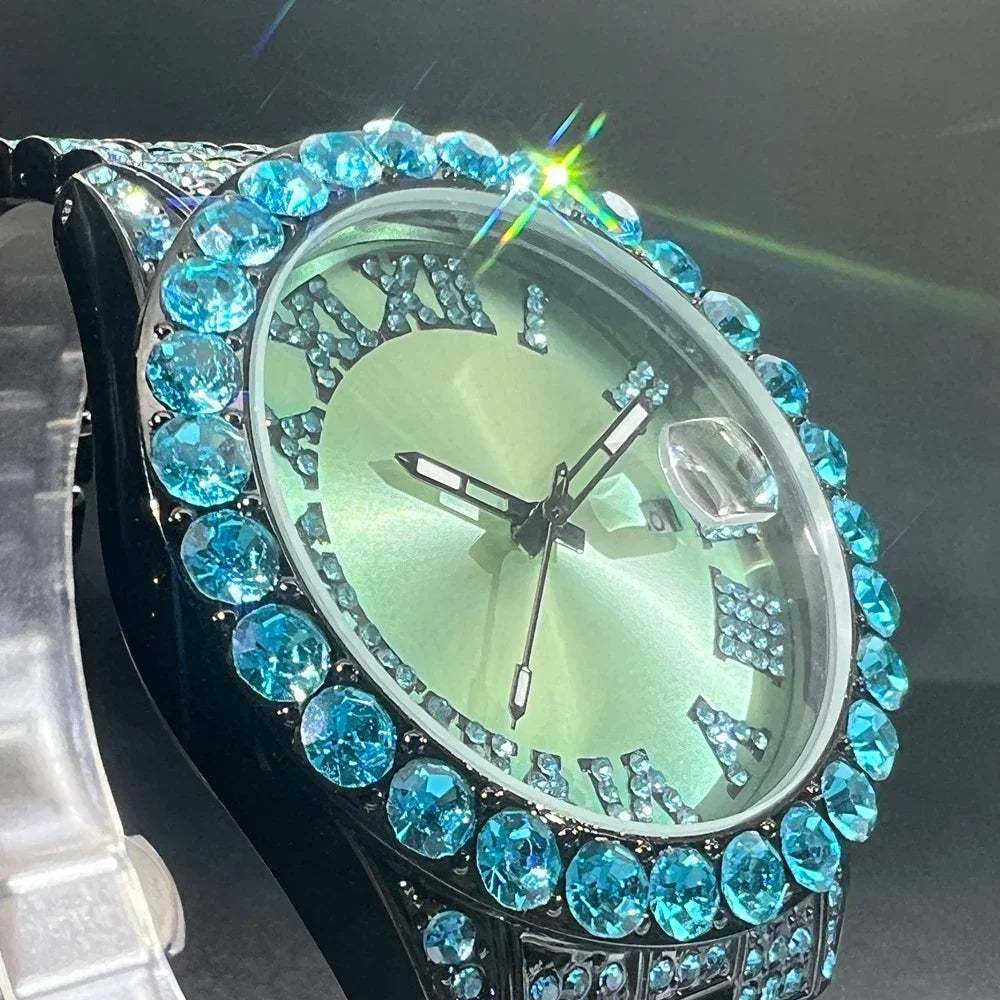 Luxury Men Diamond Quartz Wristwatch - Empire P.E