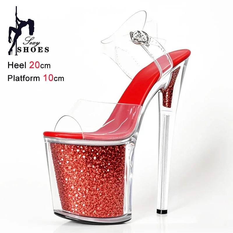 20CM/8inche Exotic Stripper High Heel Glitter Stiletto Heels - Empire P.E
