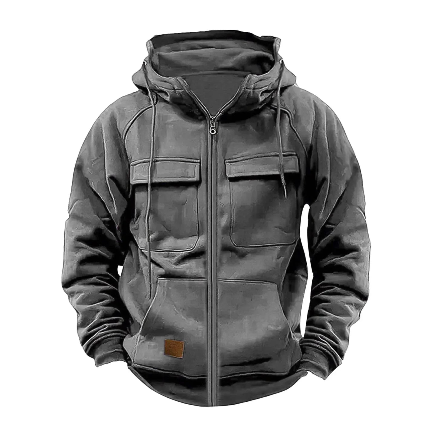 New Men's Hooded Solid Color Jacket - Empire P.E