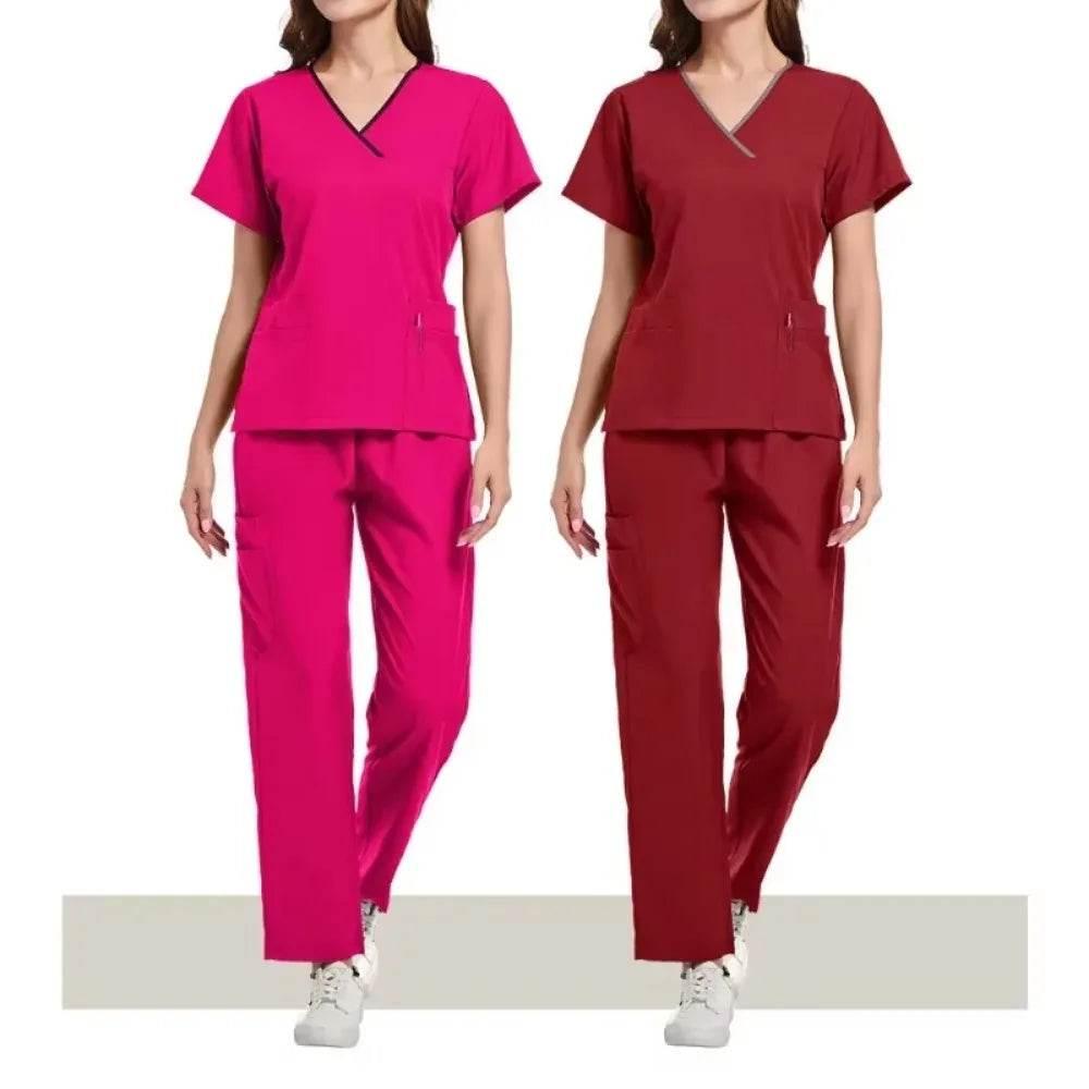 Scrubs Uniforms Sets Nurse Grey Scrubs Uniform Top for Men Hospital Medical Scrubs Unisex Clinic Nursing Surgical Uniforms Woman - Empire P.E