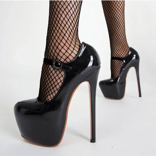 Super High Heel 17CM Pumps Platform Buckle Strap - Empire P.E