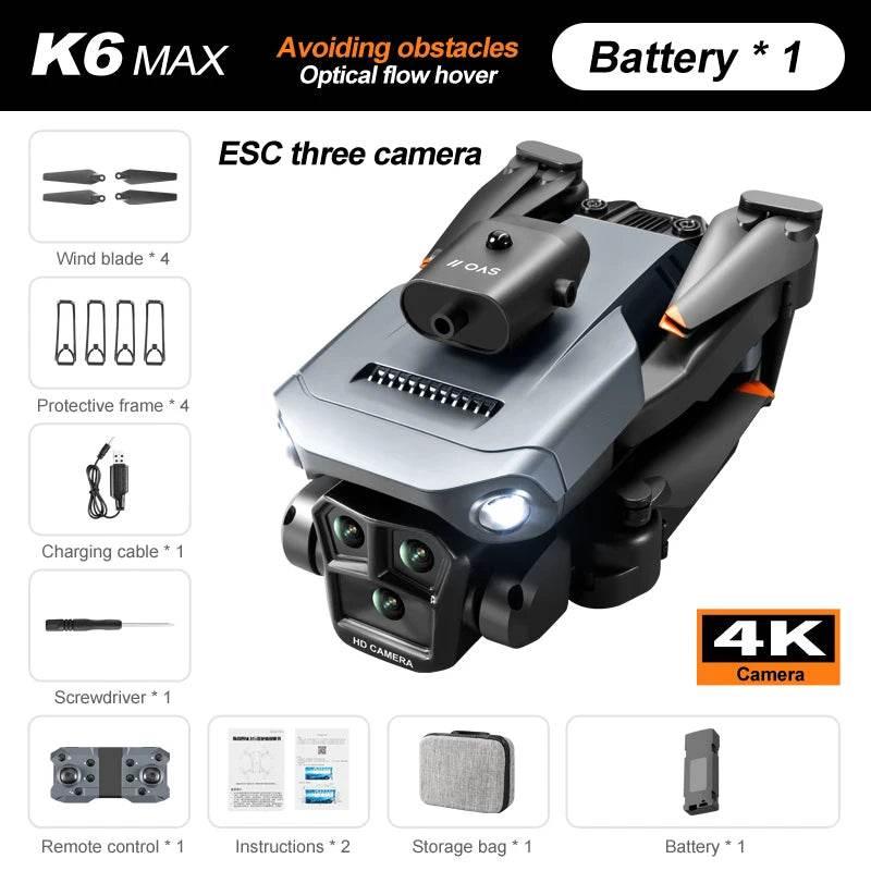 New light Flow professional UAV K6 MAX 4K HD three camera - Empire P.E