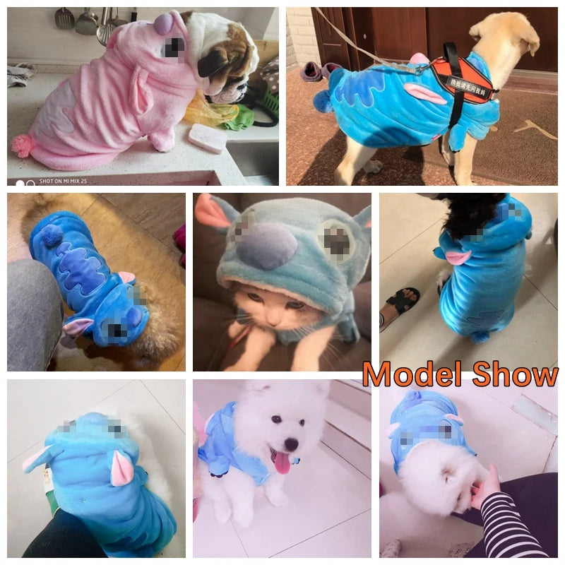 Winter Blue Pink Pet Big Large Animal Costume