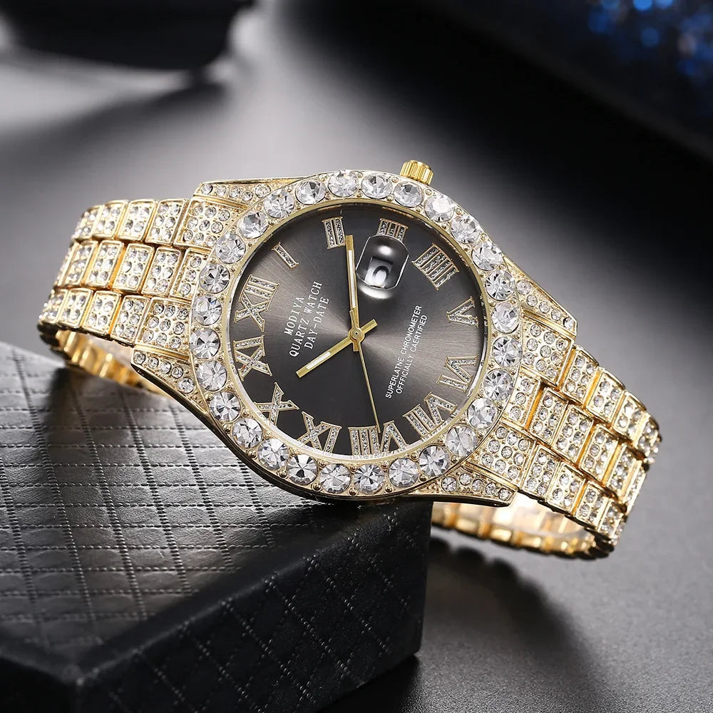 Luxury Classic Golden Men's Steel Strap - Empire P.E