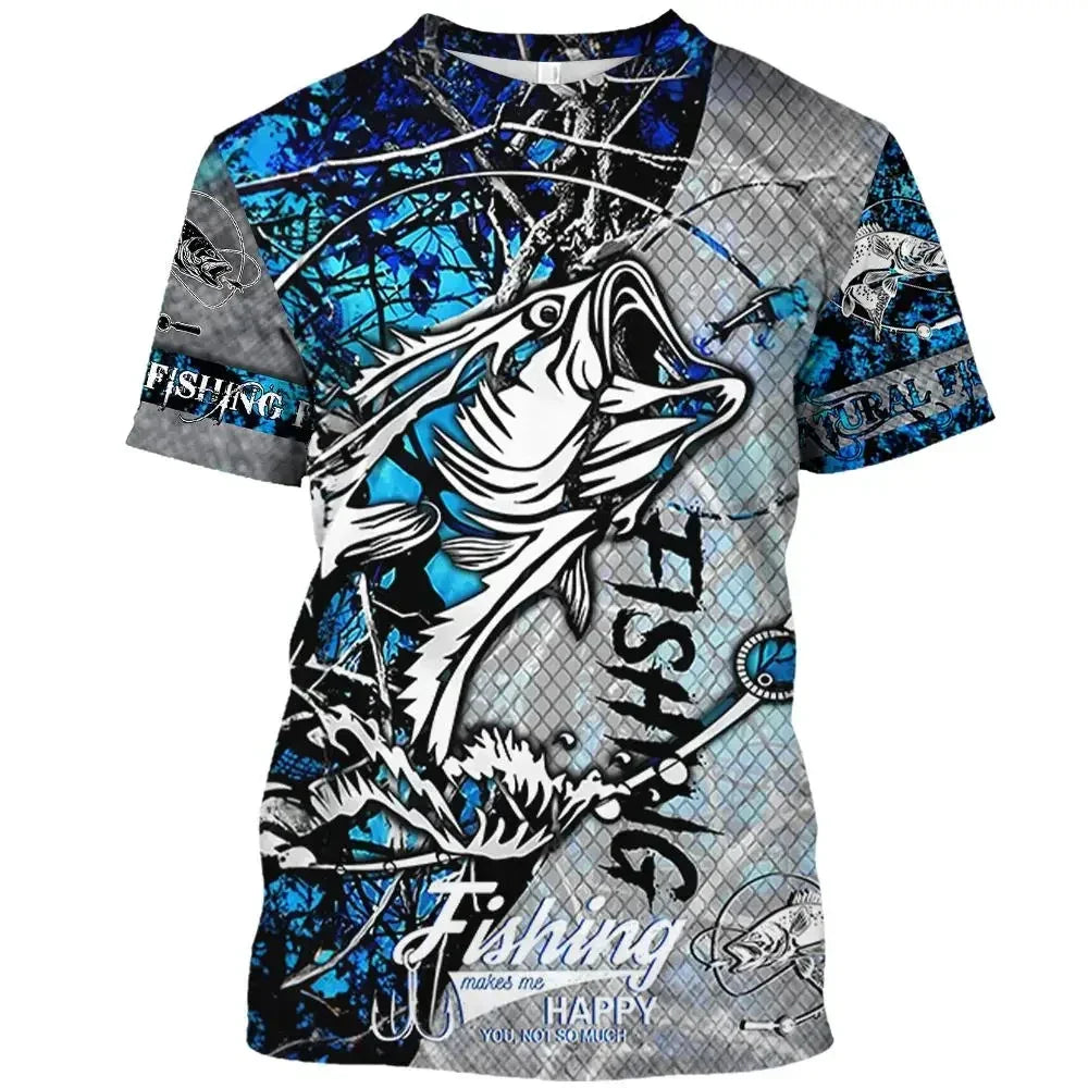 Fish Graphic Oversize Short Sleeve T-shirts - Empire P.E