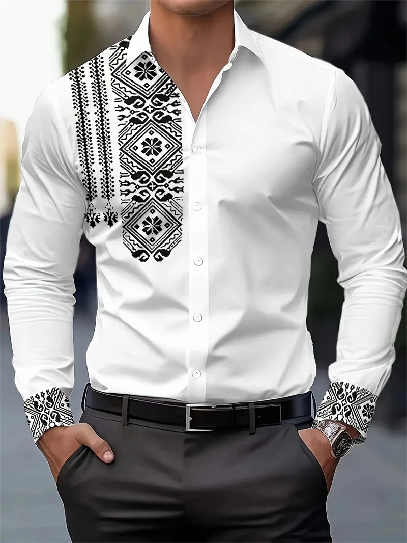 2025 new long sleeved men's printed shirt - Empire P.E