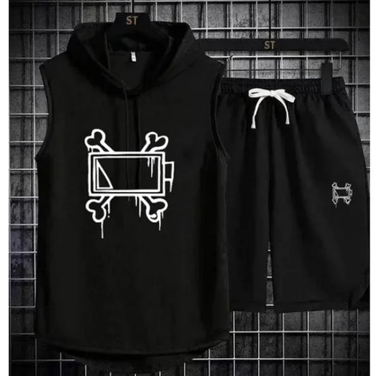 Men's track suit summer sportswear two-piece t-shirt shorts